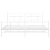 Estructura cama metal con cabecero y pie cama blanco 183x213 cm 5
