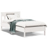 Cama sem colchão 75x190 cm madeira de pinho maciça branco 1