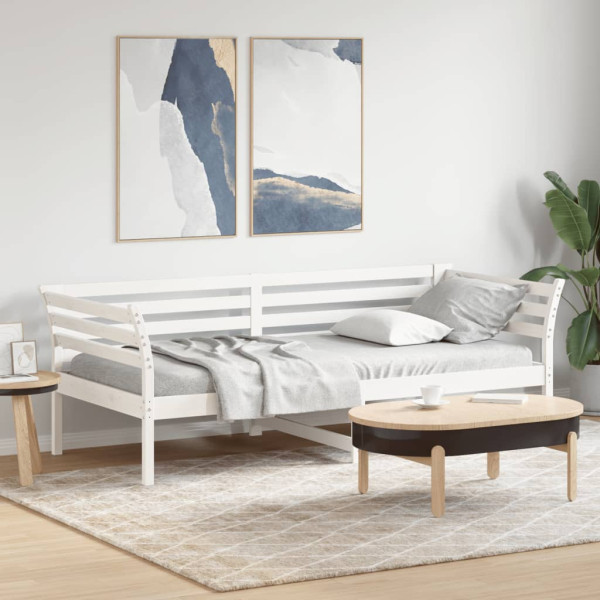Sofá cama madera maciza de pino blanco 80x200 cm M 3