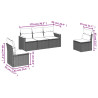 Set de muebles de jardín 5 pzas y cojines ratán sintético negro 3