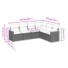 Set de muebles de jardín 6 pzas y cojines ratán sintético gris 3
