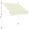 Toldo retráctil de operación manual 150 cm crema 1