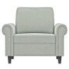 Sillón de terciopelo gris claro 60 cm 3