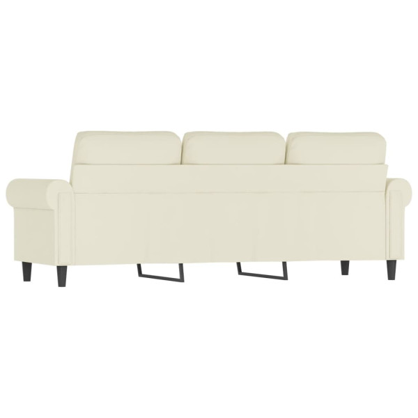 Sofá de veludo de 3 lugares de cor creme 180 cm M 5