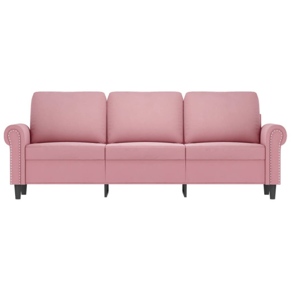 Sofá de 3 lugares 180 cm veludo rosa M 3