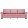 Sofá de 3 plazas terciopelo rosa 180 cm 3