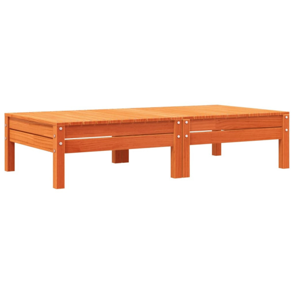 Apoios pés jardim c/ almofadões 2 pcs pinho maciço castanho-mel M 4