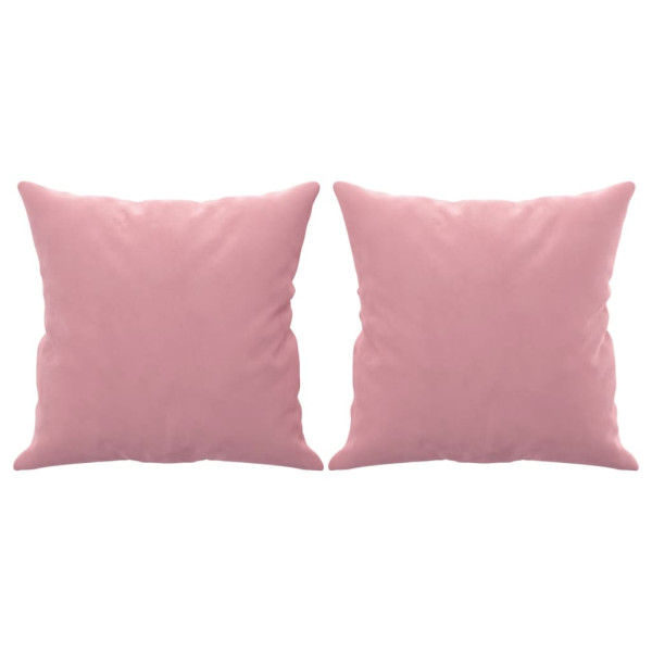 Sofá 3 lugares c/ almofadas decorativas 180 cm veludo rosa M 5