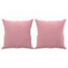 Sofá 3 lugares c/ almofadas decorativas 180 cm veludo rosa 5