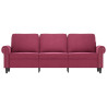 Sofá de 3 plazas de terciopelo rojo tinto 180 cm 3