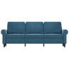 Sofá de 3 lugares 180 cm veludo azul 3