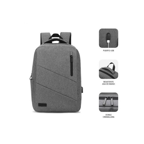 Mochila Subblim city backpack para portátiles hasta 16" gris M 3
