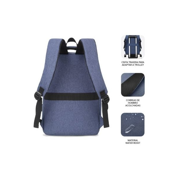 Mochila Subblim city backpack para portátiles hasta 15.6" azul M 2