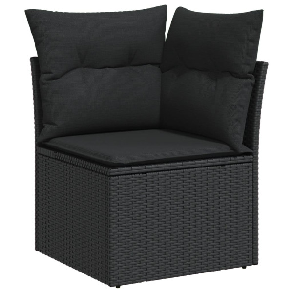 Set de sofás de jardín 8 piezas y cojines ratán sintético negro M 3