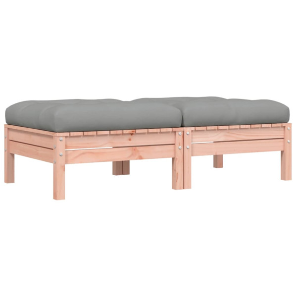 Apoios de pés jardim c/ almofadões 2pcs madeira douglas maciça M 2