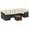 Set de sofás de jardín 8 piezas y cojines ratán sintético negro 2