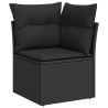 Set de sofás de jardín 8 piezas y cojines ratán sintético negro 4