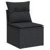 9 pcs conjunto de sofás p/ jardim c/ almofadões vime PE preto 5