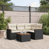 Set de muebles de jardín 5 pzas y cojines ratán sintético negro 1