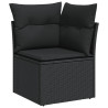 12 pcs conjunto de sofás de jardim c/ almofadões vime PE preto 4