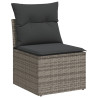 7 pcs conjunto sofás p/ jardim c/ almofadões vime PE cinzento 4