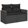 6 pcs conjunto sofás de jardim c/ almofadões vime PE preto 5