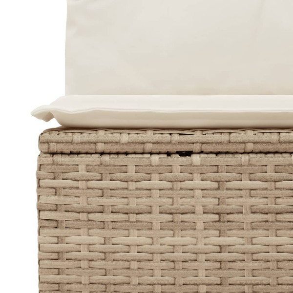 4 pcs conjunto de sofás para jardim c/ almofadões vime PE bege M 5