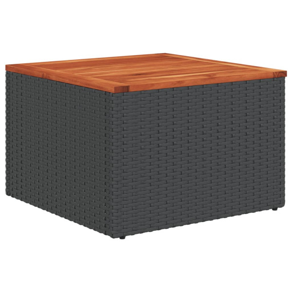9 pcs conjunto de sofás p/ jardim c/ almofadões vime PE preto M 4