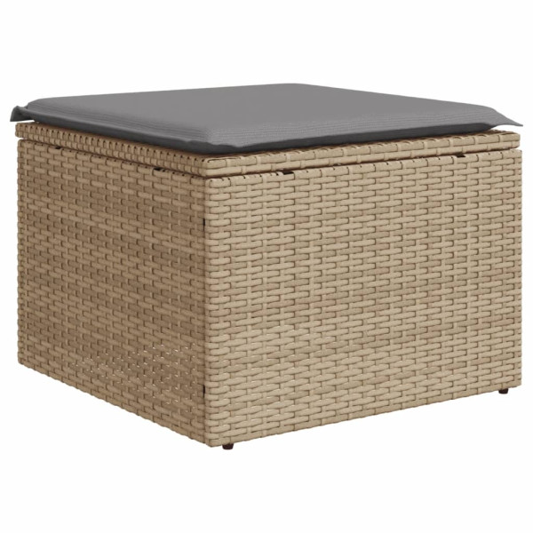 Juego de sofás jardín con cojines beige mezcla 4 pzas ratán PE M 5