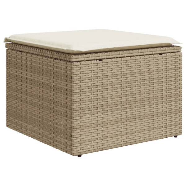 5 pcs conjunto de sofás p/ jardim com almofadões vime PE bege M 3