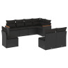 Set de sofás de jardín 8 piezas y cojines ratán sintético negro 2