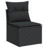 9 pcs conjunto de sofás p/ jardim c/ almofadões vime PE preto 5