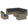 Set de sofás de jardín 12 pzas con cojines ratán sintético gris 2