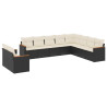 Set de sofás de jardín 10 pzas cojines ratán sintético negro 2