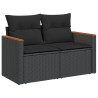 Set de sofás de jardín 8 piezas y cojines ratán sintético negro 5