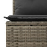 8 pcs conjunto sofás de jardim c/ almofadões vime PE cinzento 5