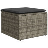 5 pcs conjunto sofás de jardim c/ almofadões vime PE cinzento 5
