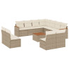 Set de sofás de jardín 12 pzas y cojines ratán sintético marrón 2