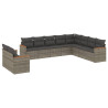 Set de sofás de jardín 10 pzas con cojines ratán sintético gris 2