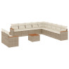 12 pcs conjunto de sofás p/ jardim com almofadões vime PE bege 2