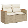 Juego de sofás jardín con cojines 6 pzas ratán sintético beige 4