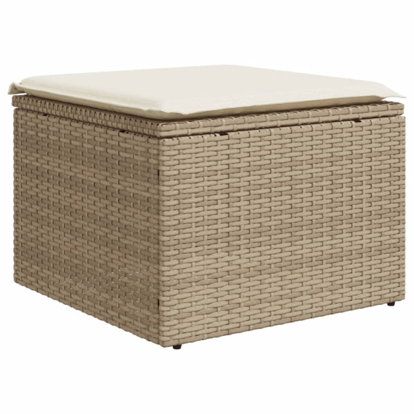 Juego de sofás jardín con cojines 6 pzas ratán sintético beige M 5