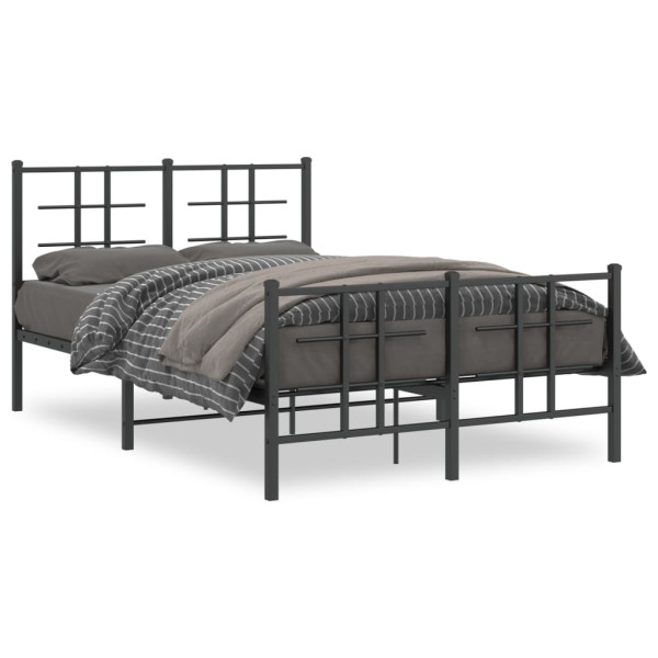 Estructura de cama cabecero y pie de cama metal negro 120x200cm D