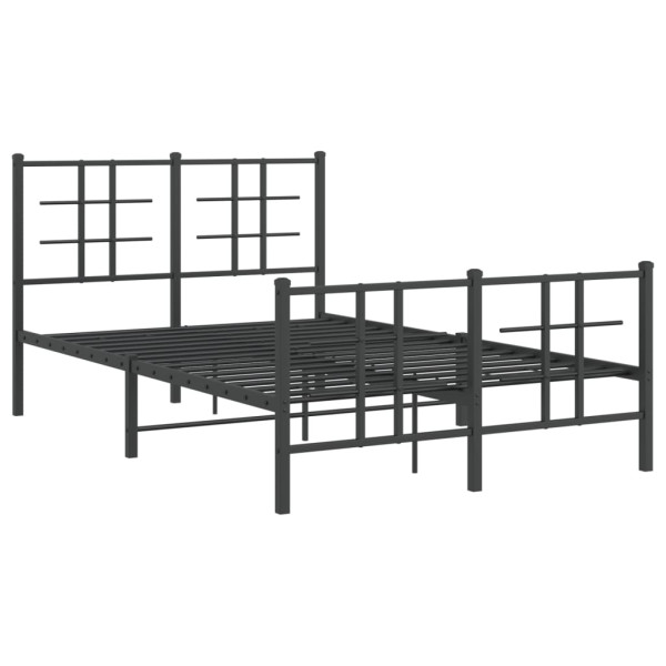 Estructura de cama cabecero y pie de cama metal negro 120x200cm M 2