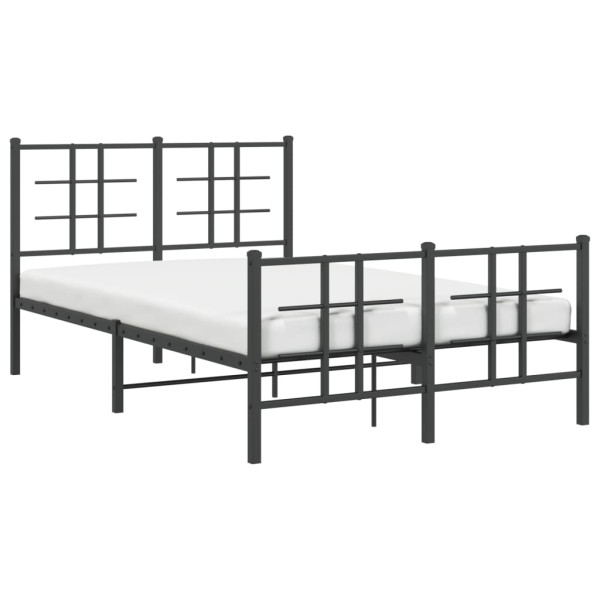 Estrutura de cama com cabeceira e pés 120x200 cm metal preto M 4