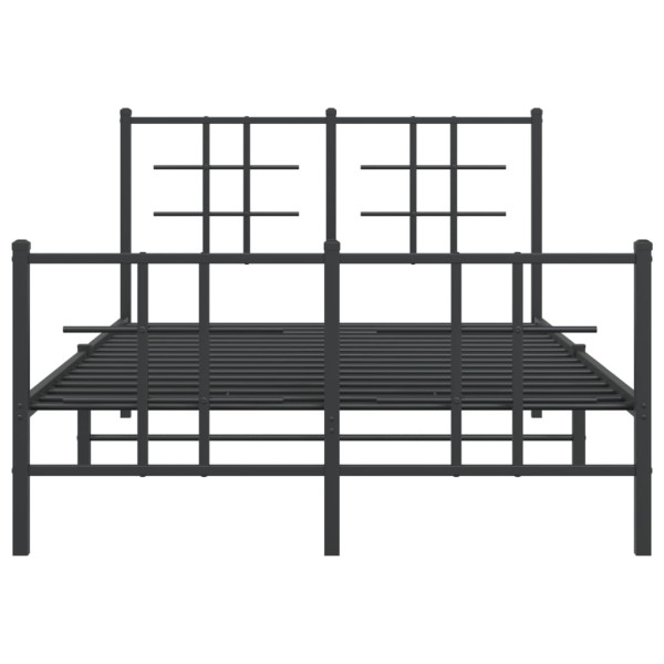 Estructura de cama cabecero y pie de cama metal negro 120x200cm M 5