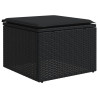 11 pcs conjunto sofás de jardim c/ almofadões vime PE preto 5