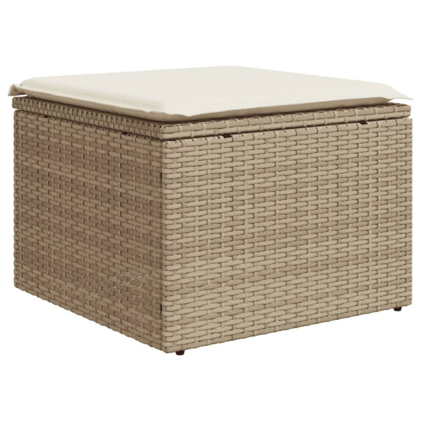 Juego de sofás jardín con cojines beige 10 pzas ratán sintético M 5