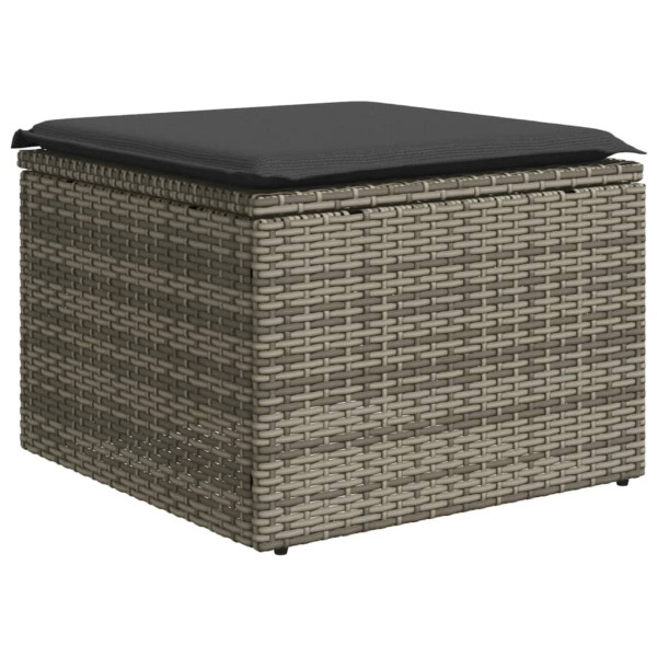 Set de sofás de jardín 10 pzas con cojines ratán sintético gris M 5