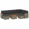 Set de sofás de jardín 10 pzas con cojines ratán sintético gris 2